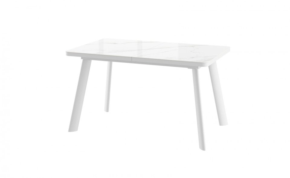 Стол LEON LUX RADIAL-140, раздвижной 140(180)*85, COROLLA WHITE GLOSS ST CER/БЕЛЫЙ